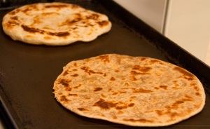 Parathas nicely puffed up