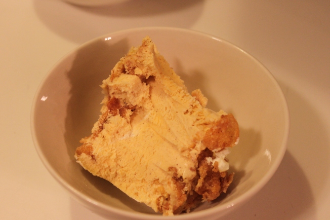 Fried ice cream - layers of sweet, fried Corn Flakes and cinnamon-Cool-Whip ice cream
